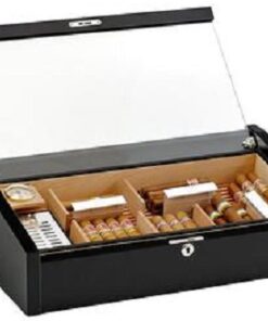 Adorini Humidor Vega (schwarz) - Deluxe Glas Humidor