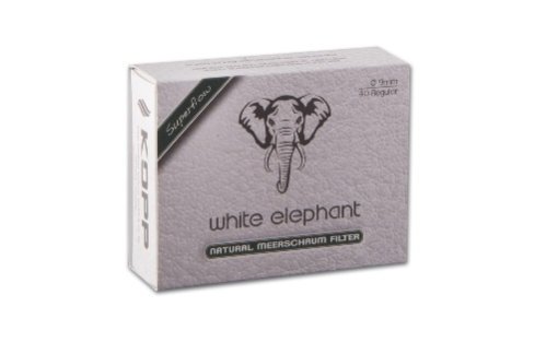 Pfeifenfilter WHITE ELEPHANT Superflow Naturmeerschaum 9 mm 40 Stück